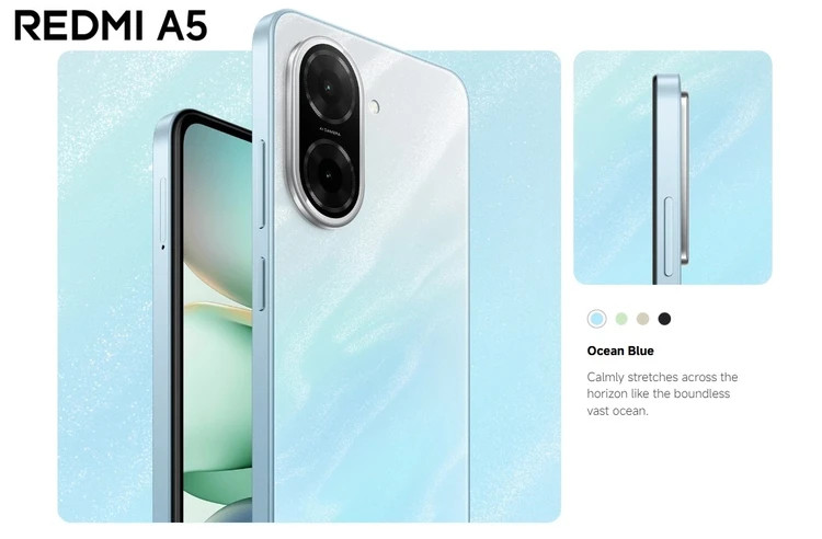 گوشی موبایل شیائومی مدل Redmi A5 4G دو سیم کارت ظرفیت 64 گیگابایت و رم 3 گیگابایت - پک گلوبال -ریجستری شده و همراه با کد فعالسازی-ویژه فروش اقساطی با اسنپ پی و ترب پی