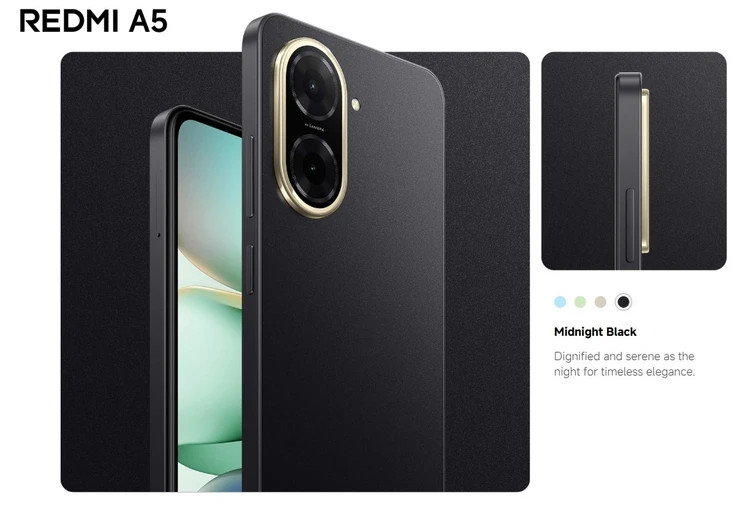 گوشی موبایل شیائومی مدل Redmi A5 4G دو سیم کارت ظرفیت 64 گیگابایت و رم 3 گیگابایت - پک گلوبال -ریجستری شده و همراه با کد فعالسازی-ویژه فروش اقساطی با اسنپ پی و ترب پی