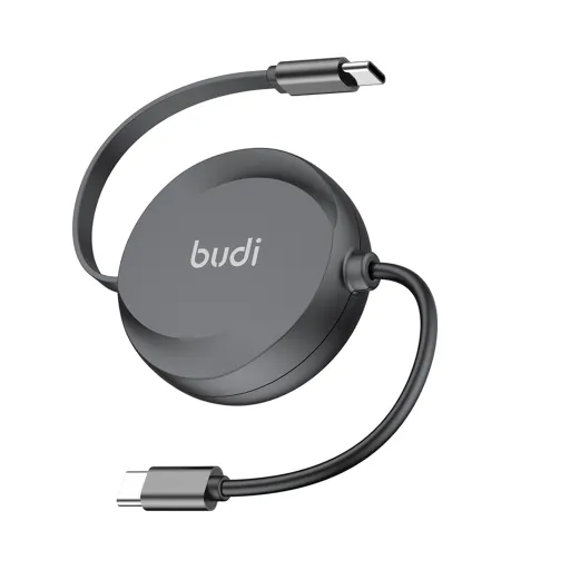کابل شارژ جمع شونده USB-C به USB-C بودی مدل Budi DC257TT10B توان 65 وات طول یک متر