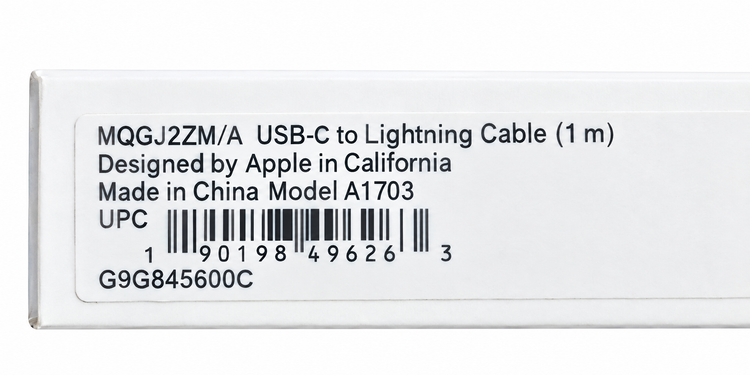 کابل شارژ ( USB to Lightning ) برند Apple مدل A1703 مناسب برای گوشی های موبایل اپل